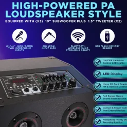 3X10” Wireless Karaoke Pa Speaker System<Pyle Hot
