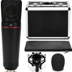 XLR Condenser Microphone Kit - Studio Quality, 34mm Capsule, Metal Alloy<Pyle Outlet