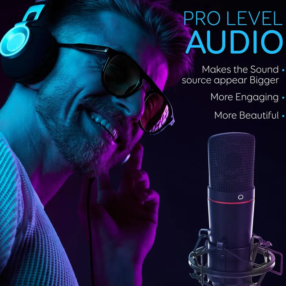 XLR Condenser Microphone Kit - Studio Quality, 34mm Capsule, Metal Alloy<Pyle Outlet