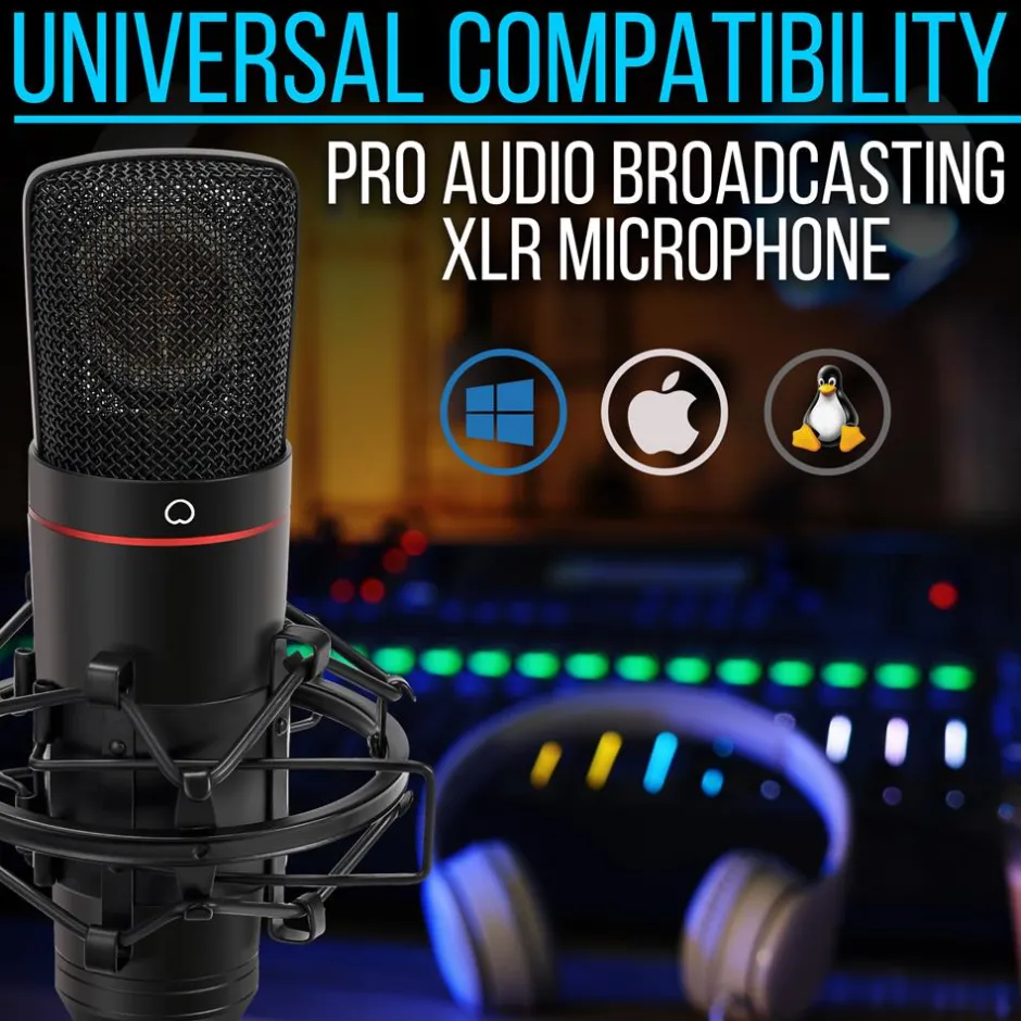 XLR Condenser Microphone Kit - Studio Quality, 34mm Capsule, Metal Alloy<Pyle Outlet